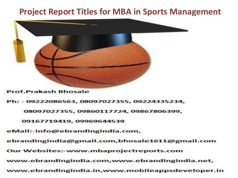 Project report titles for mba in sports management