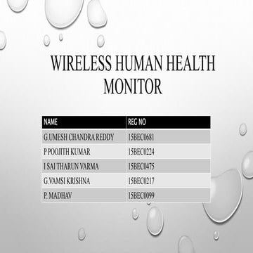 wireless human health monitoring system