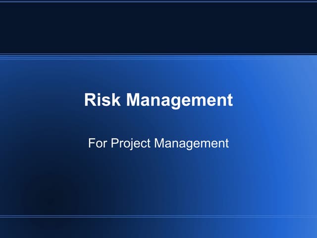 Risk Management in Project Management