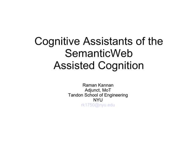 Cognitive Assistants