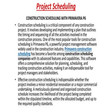 Project Scheduling 