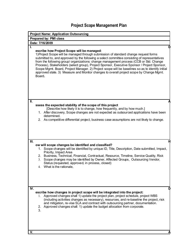 Project Scope Management Plan New