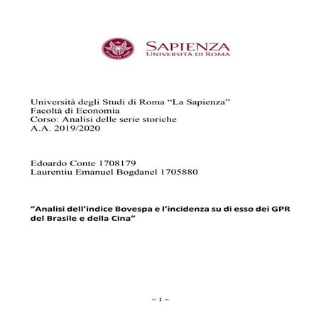 Project serie storiche