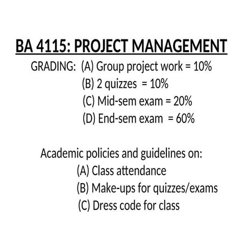 Projects management student notes.  .ppt