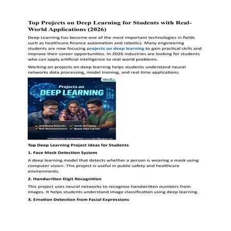 projects on deep learning for studentsjj | PDF