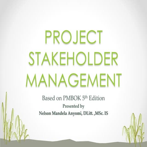 Project stakeholder management by Nelson Mandela Anyomi