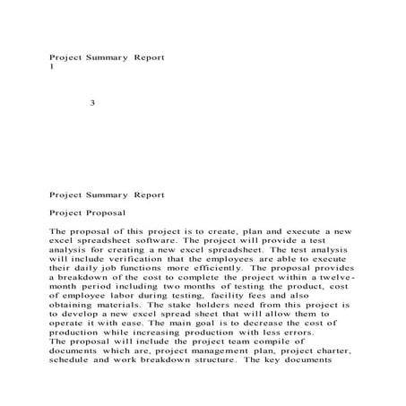 Project summary report  1     3 proj