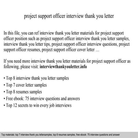 Project support officer