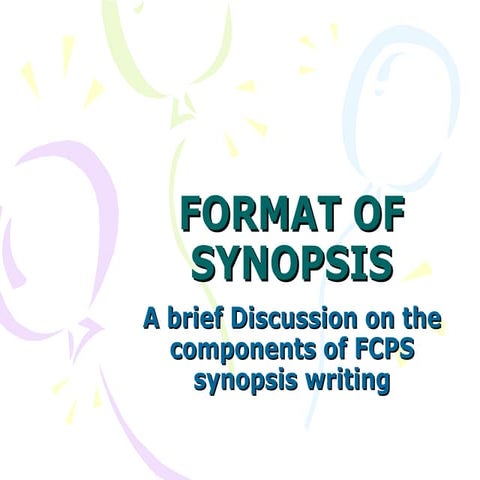 Project synopsis format for making project synopsis