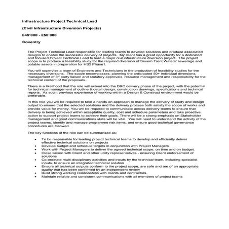 Project Technical lead