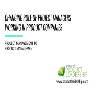 Project to product management nasscom workshop