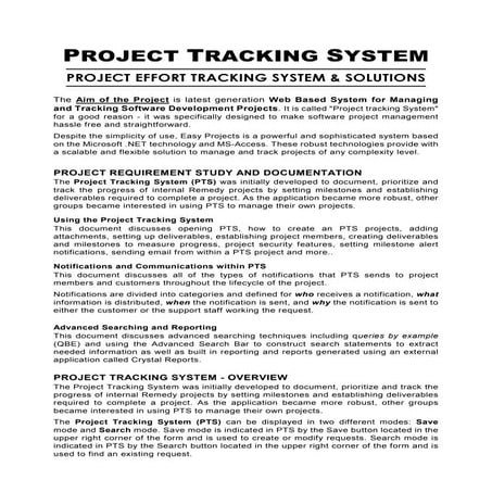 Project Tracking System | PDF