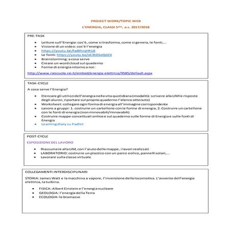 Project work l'energia classi 5^