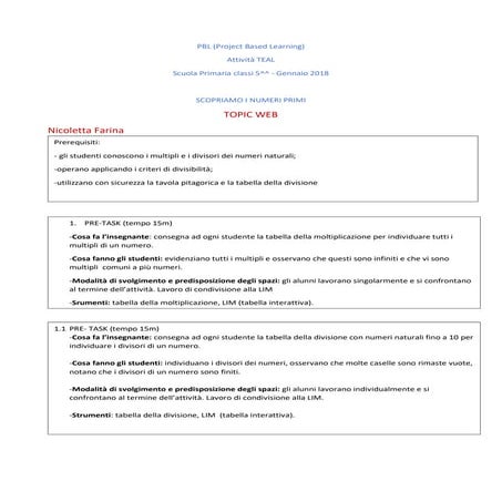 Project work  numeri primi