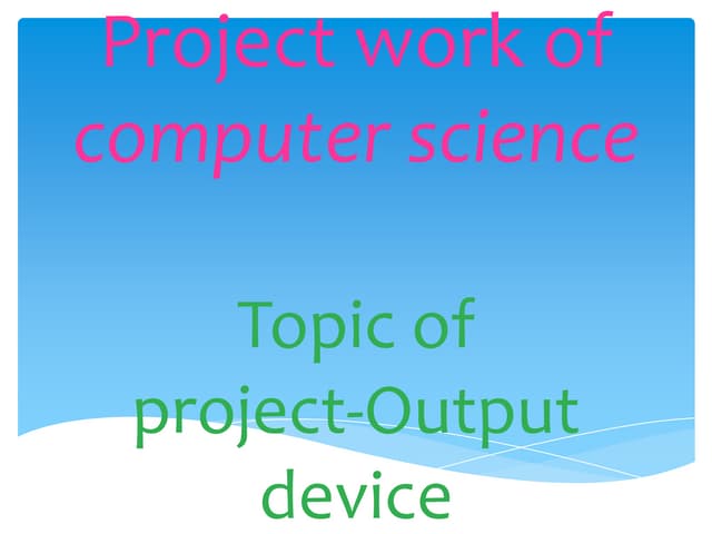 Project work of computer sc