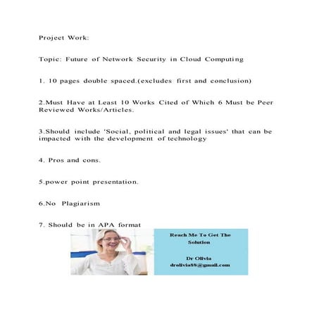 Project WorkTopic Future of Network Security in Cloud Comput | DOCX