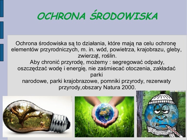 Ochrona środowiska Przyrodniczego Klasa 7 Projekt ochrona środowiska