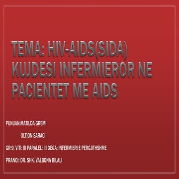 KUJDESI INFERMIEROR NE PACIENTET ME AIDS