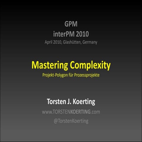 Mastering Complexity - Projekt-Polygon fuer Prozessprojekte