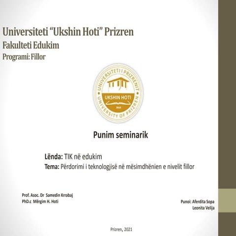 Përdorimi i teknologjisë në mësimdhënien e nivelit fillor 