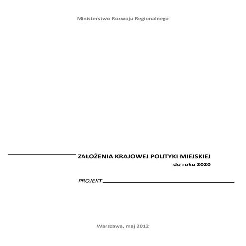 Projekt zalozen krajowej_polityki_miejskiej