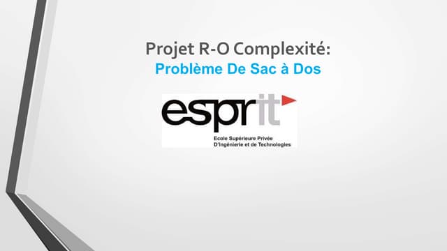 Problème De Sac à Dos 