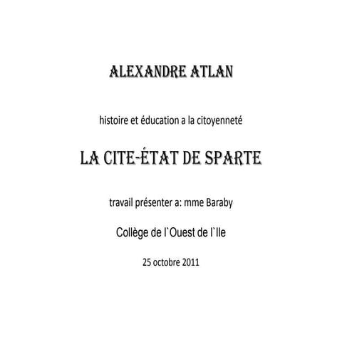 projet sparte alexandre atlan
