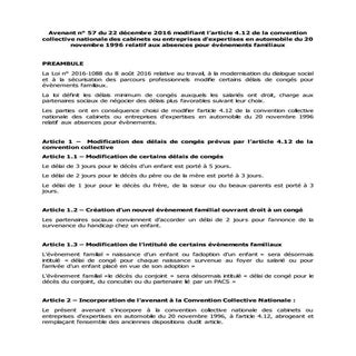 IDCC 1951 Projet avenant n57   évèn...