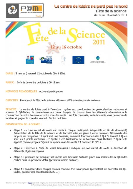 Projet fête de la science 2011