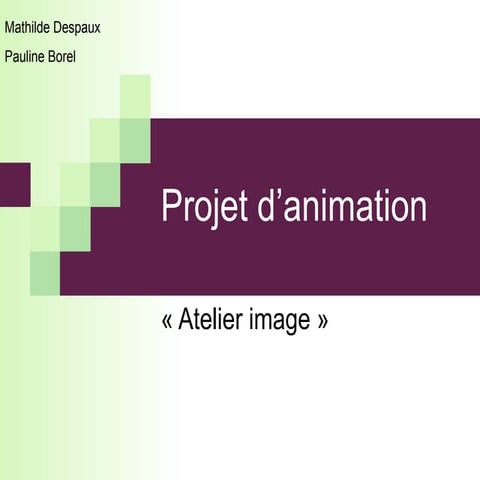 Projet d’animation