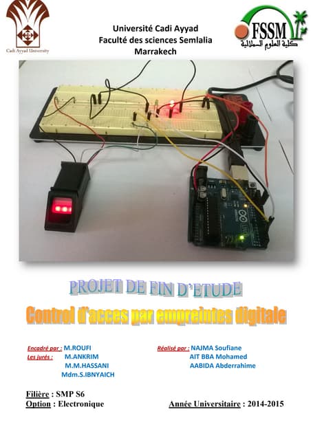 Projet de fin d'etude :Control d’acces par empreintes digitale