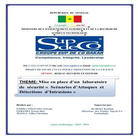 Mise en place d’un laboratoire de sécurité « Scénarios d’Attaques et Détectio...