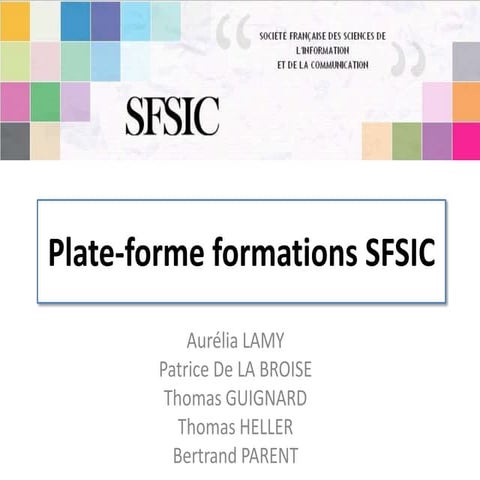 Projet Formations Sfsic