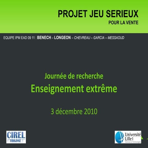 Analyse de l'activité de vente pour l'élaboration d'un modèle à des fins d'enseignement et de scénarisation ludique