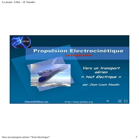 LIFTER Project document about the Electrogravitics craft