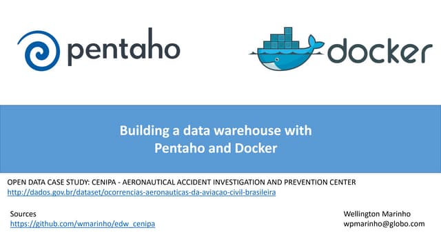 Building a data warehouse with Pentaho and Docker