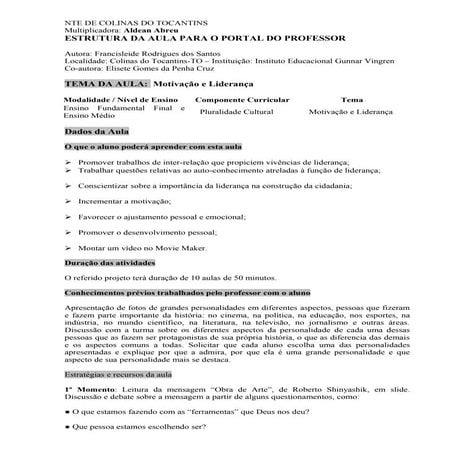 Projeto   motivação e liderança