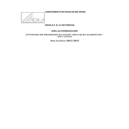 Projeto alimentação EB1 Ferragudo