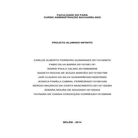 Projeto alumínio infinito   