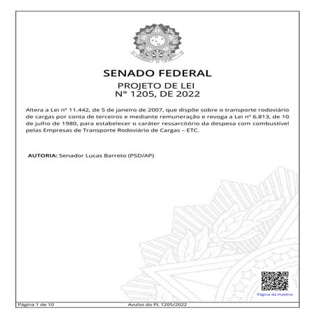 Projeto de Lei 1.205/22