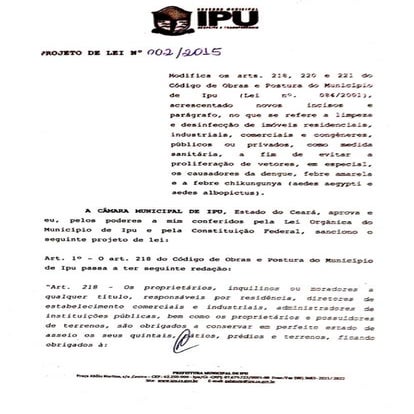 Projeto de lei nº 02/2015