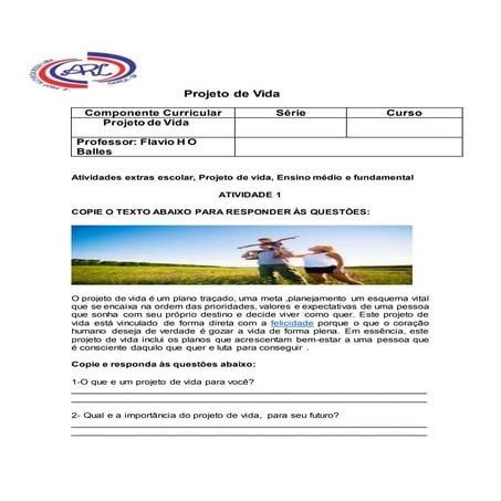 Apostila de Projeto de Vida | PDF