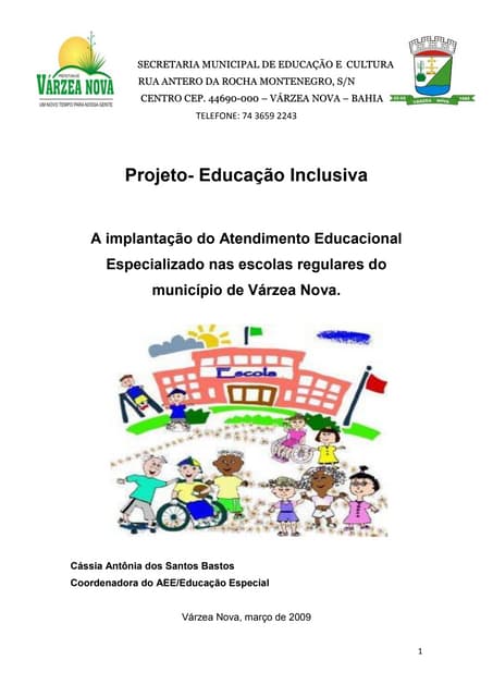 Projeto educacao inclusiva2 | PDF
