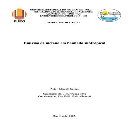 Projeto emissão de metano em banhado subtropical pgbac (final) cleber e marcelo (27 dez2012)