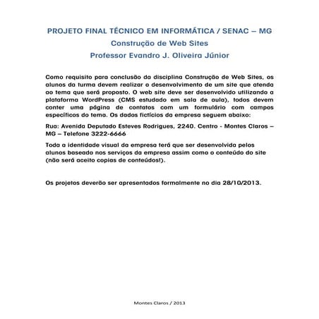 Projeto final técnico em informática