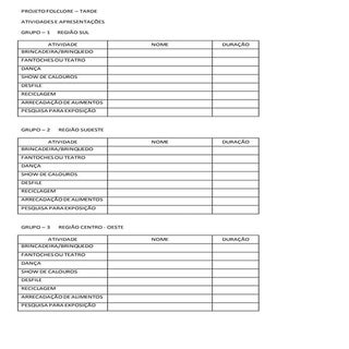 Projeto folclore   apresentações