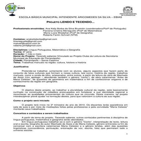 Projeto lendoetecendoscebiasi