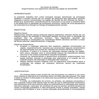 Projeto pesquisa de p. naturais