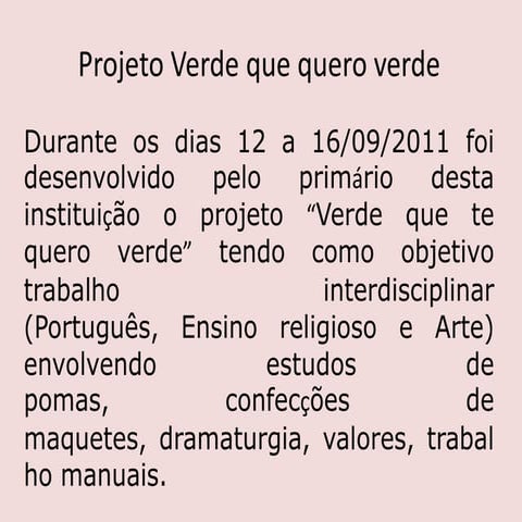 Projeto verde