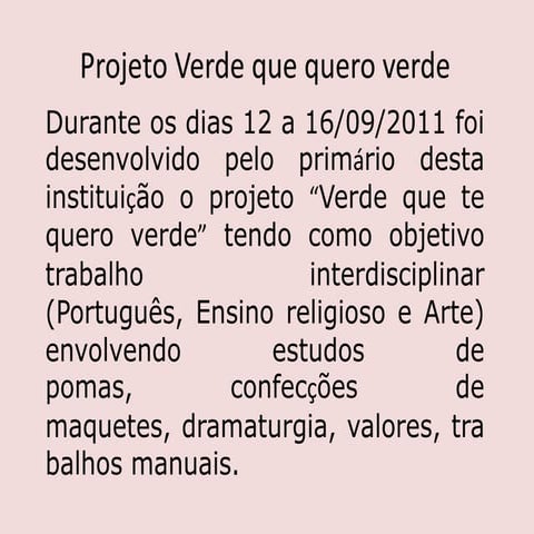 Projeto verde